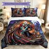 3pcs Halloween Jack Sally Skull Bedding Set for All Season Use, Cozy Printed Bedclothes Suitable For Bedroom Ideal Birthday Gift for Family