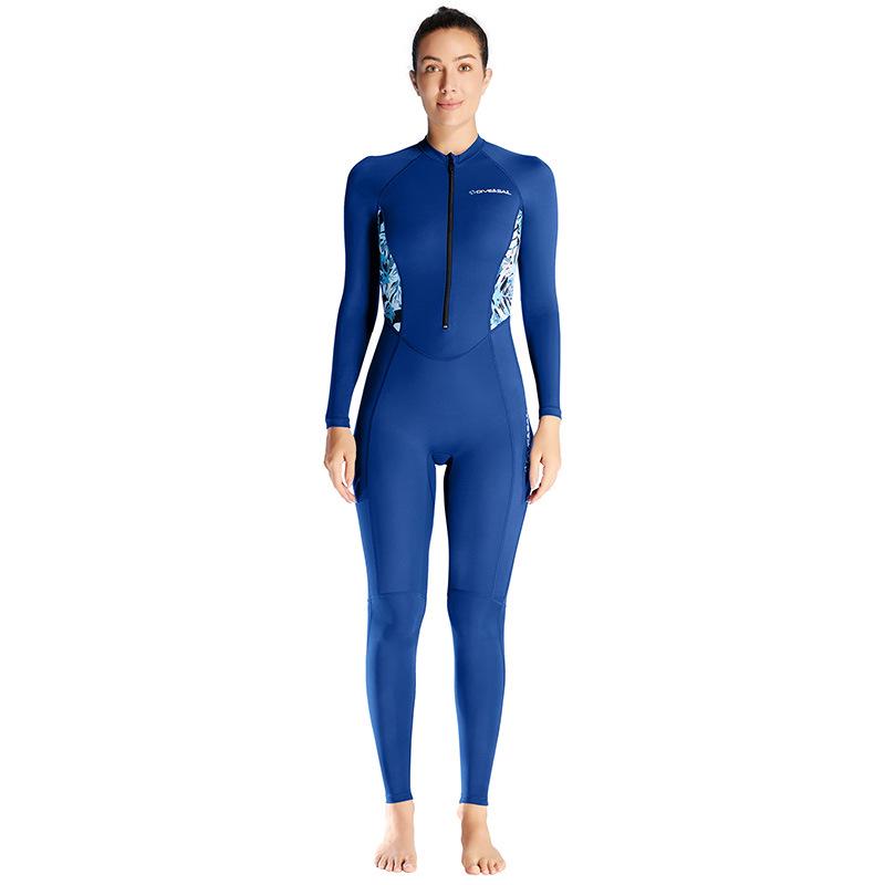 Women's Long Sleeve Lycra Wetsuit - One-Piece Snorkeling & Surfing Suit, Quick-Drying and Jellyfish Protective