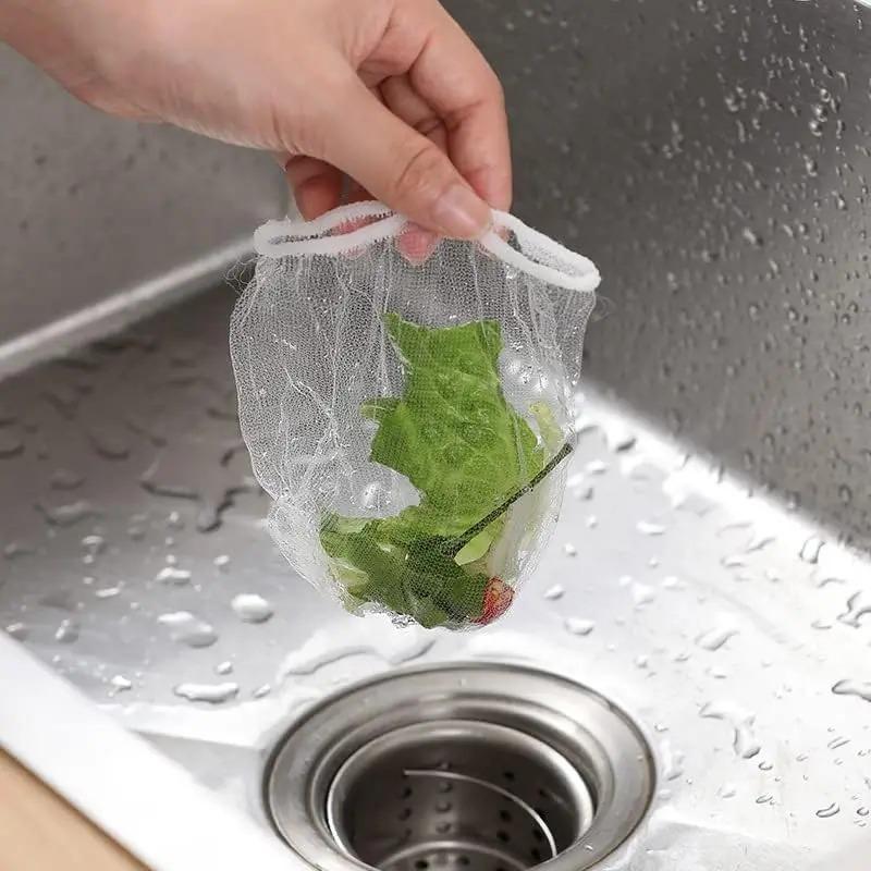 100PCS Disposable Sink Filter Mesh Bags Anti-blocking Sewer Drains Filter Mesh Garbage Bag Strainers Net Kitchen Accessories