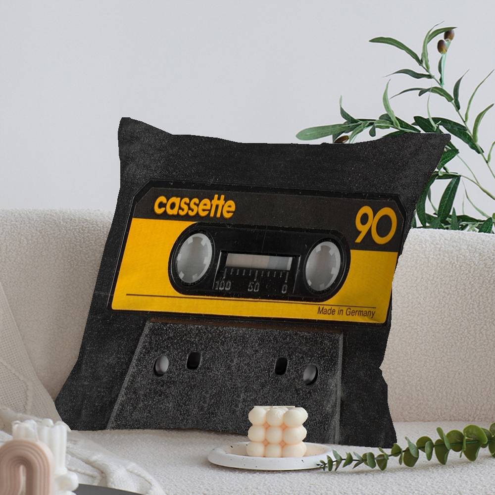 Retro Kassett Musikband Kuddfodral Örngott Klädsel Soffa Slängkudde Heminredning Kuddfodral