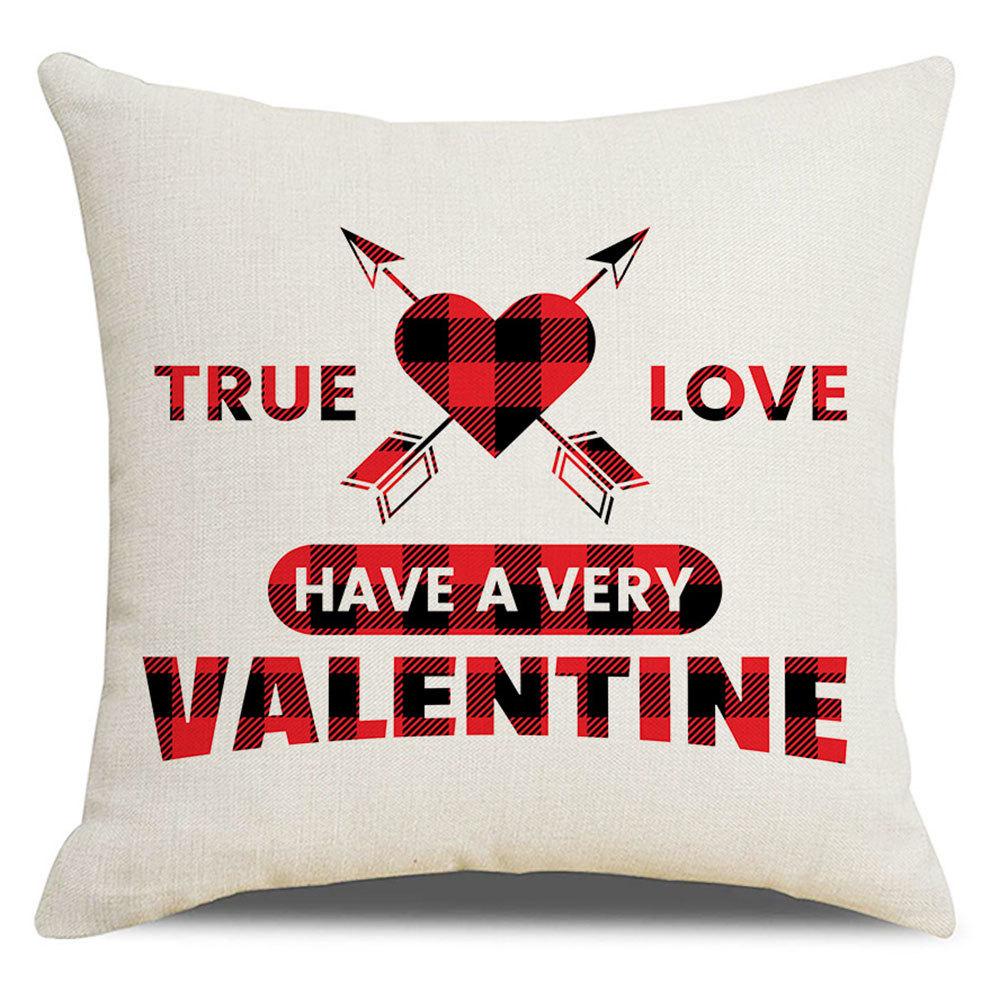 Valentine's Day Pillow Cover New Letter Love Sofa Cushion Cover Short Plush Cushion Pillow