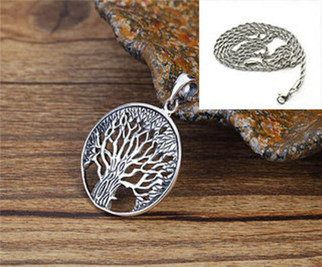 Retro Tree of Life Pendant Necklace: Trendy Unisex Fashion, Punk Hip Hop Style, Hollow-out Design.