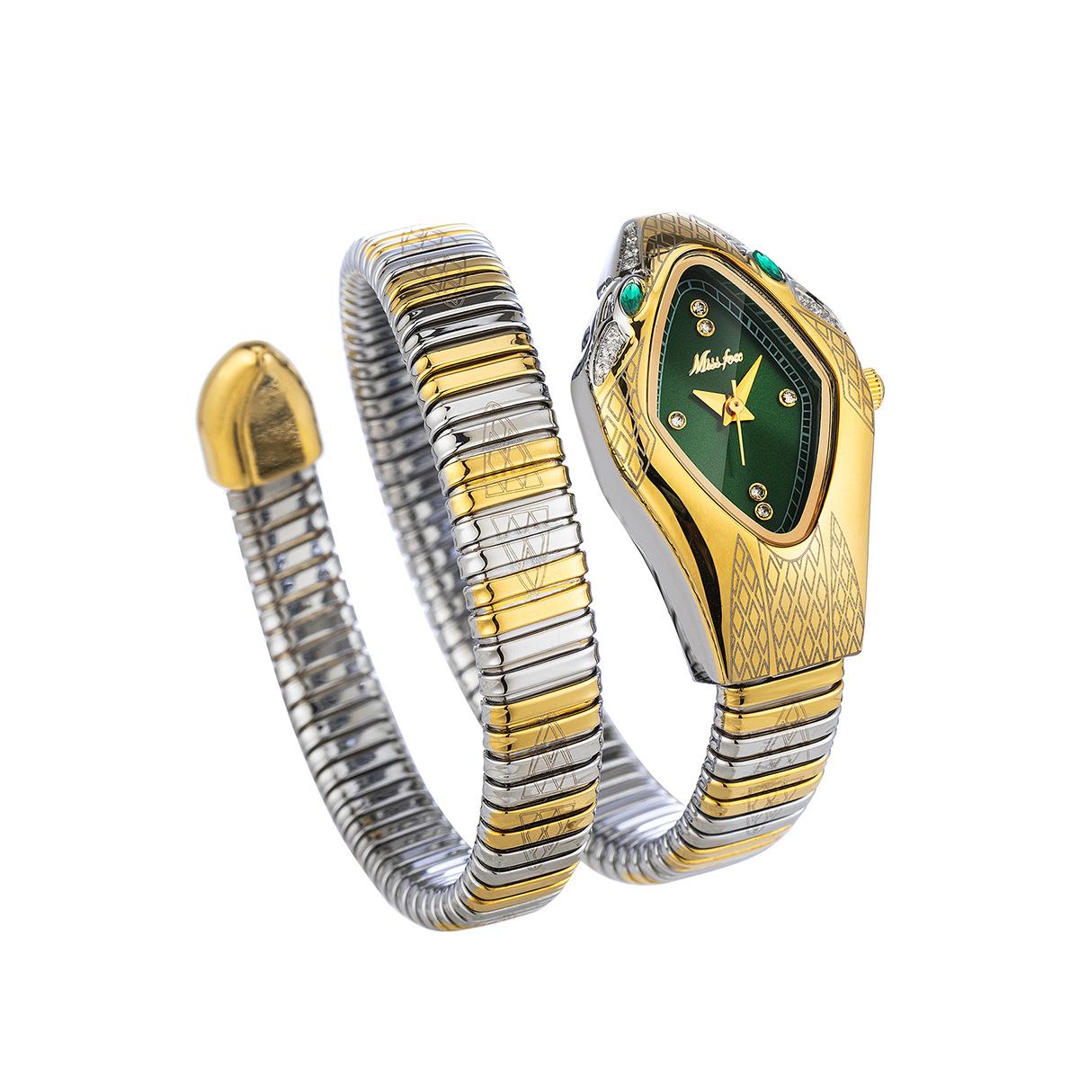 

MISSFOX Платье Змея Форма Браслет Женские Часы Лучшие Элегантные Водонепроницаемые Кварцевые Ювелирные Часы