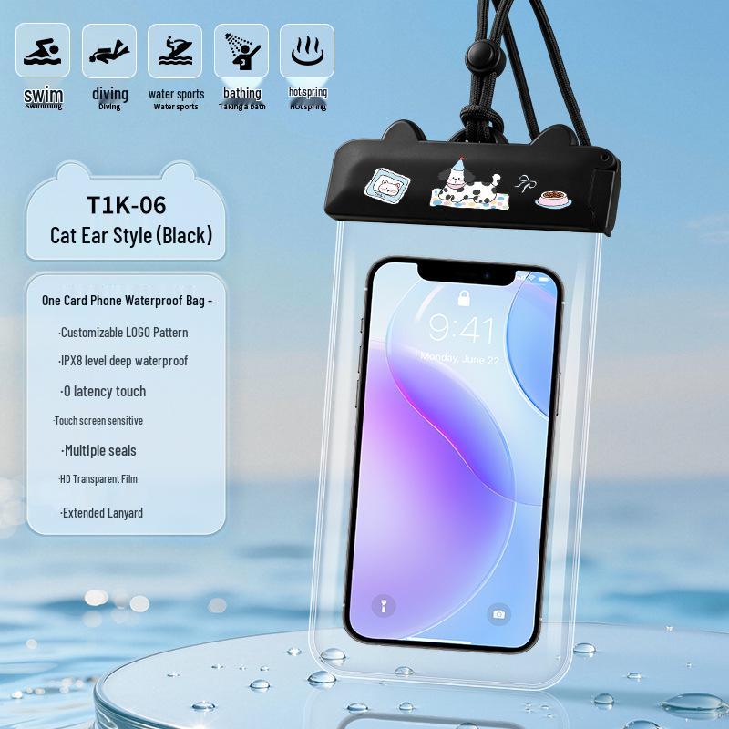 X8 Cartoon TPU Waterproof Floating Phone Case - Touchscreen Compatible for Swimming & Rafting