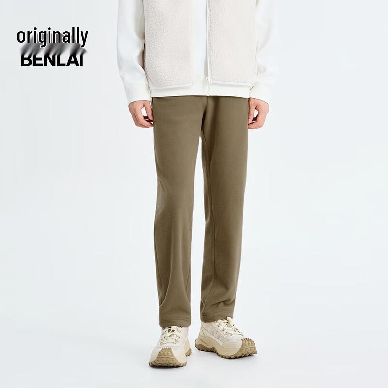 

Benlai Men s Anti-Static Fleece Straight-Leg Casual Pants S