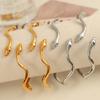 High-End Stainless Steel Spirit Snake Design Open Bracelet for Girls