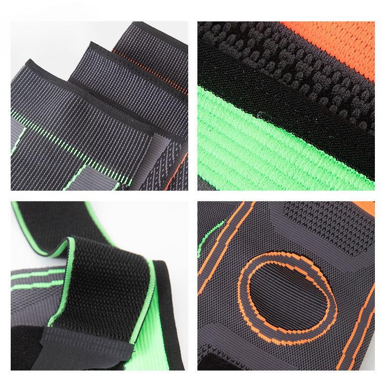 Sports Knitted Basketball Knee Pads and Leggings for Outdoor Cycling with Elastic Breathable Straps and Non Slip