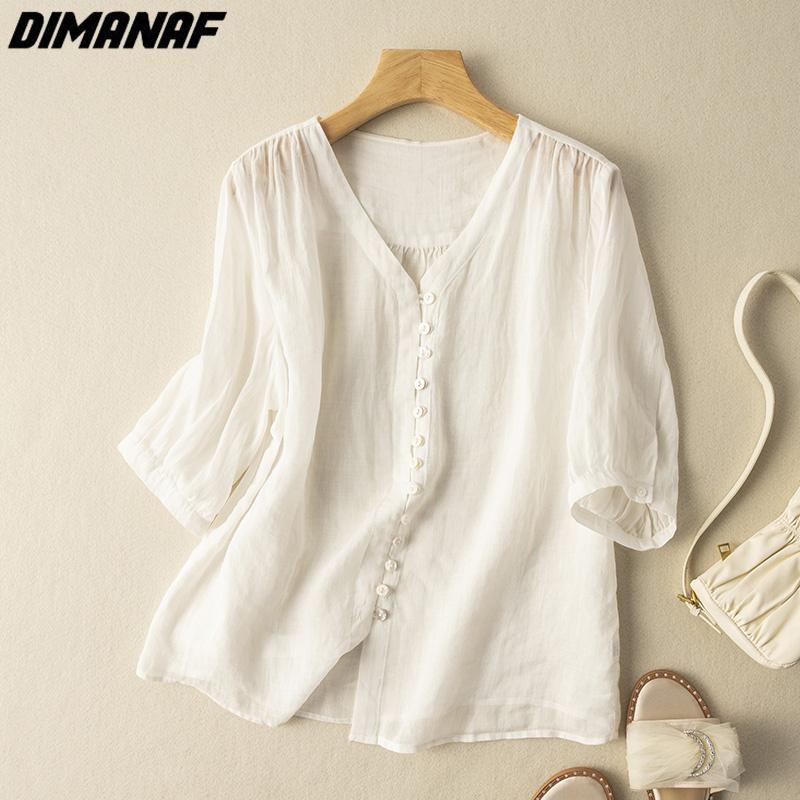 

DIMANAF 2023 Plus Size Новая Летняя Блузка Винтажный Ретро Жидкостные Системы Чистый Цвет Футболка с коротким рукавом Женская повседневная рубашка Женская свободная рубашка