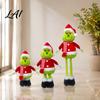 Retractable Long Leg Elf Green Christmas Plush Toy Soft Stuffed Animal Doll with Holiday Gift for Friends Home Fireplace Mantel Decor Seasonal
