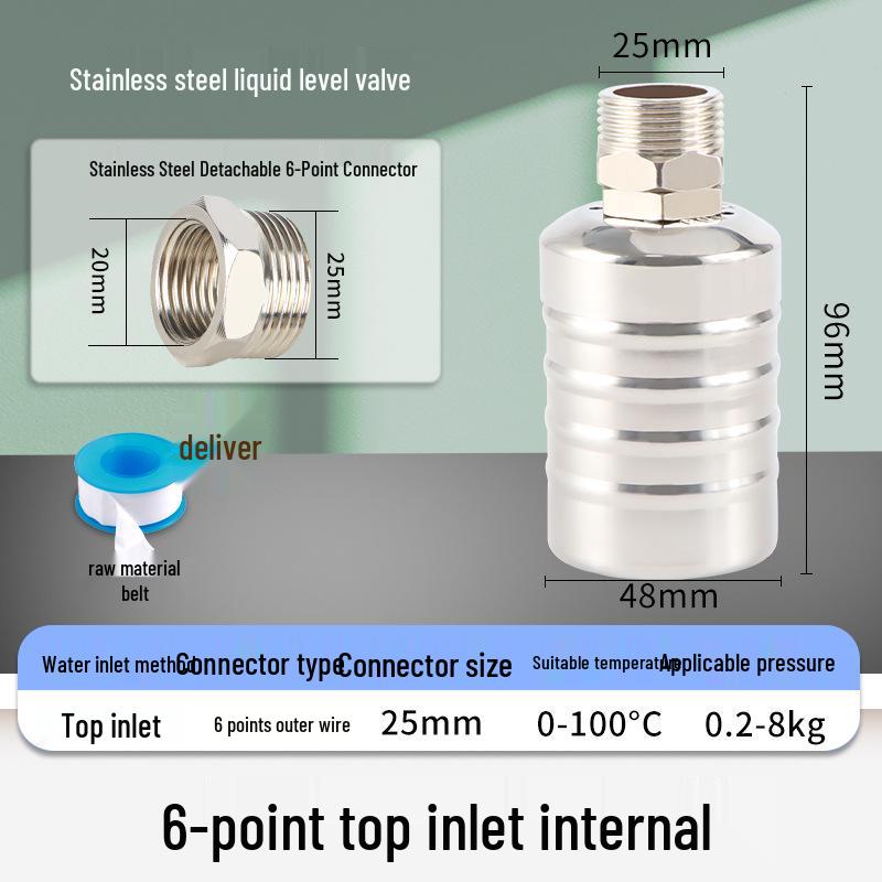 Crossing Mile Stainless Steel Automatic Water Level Controller - Large Flow Float Valve for Cooling Towers & Kitchen Water Tanks
