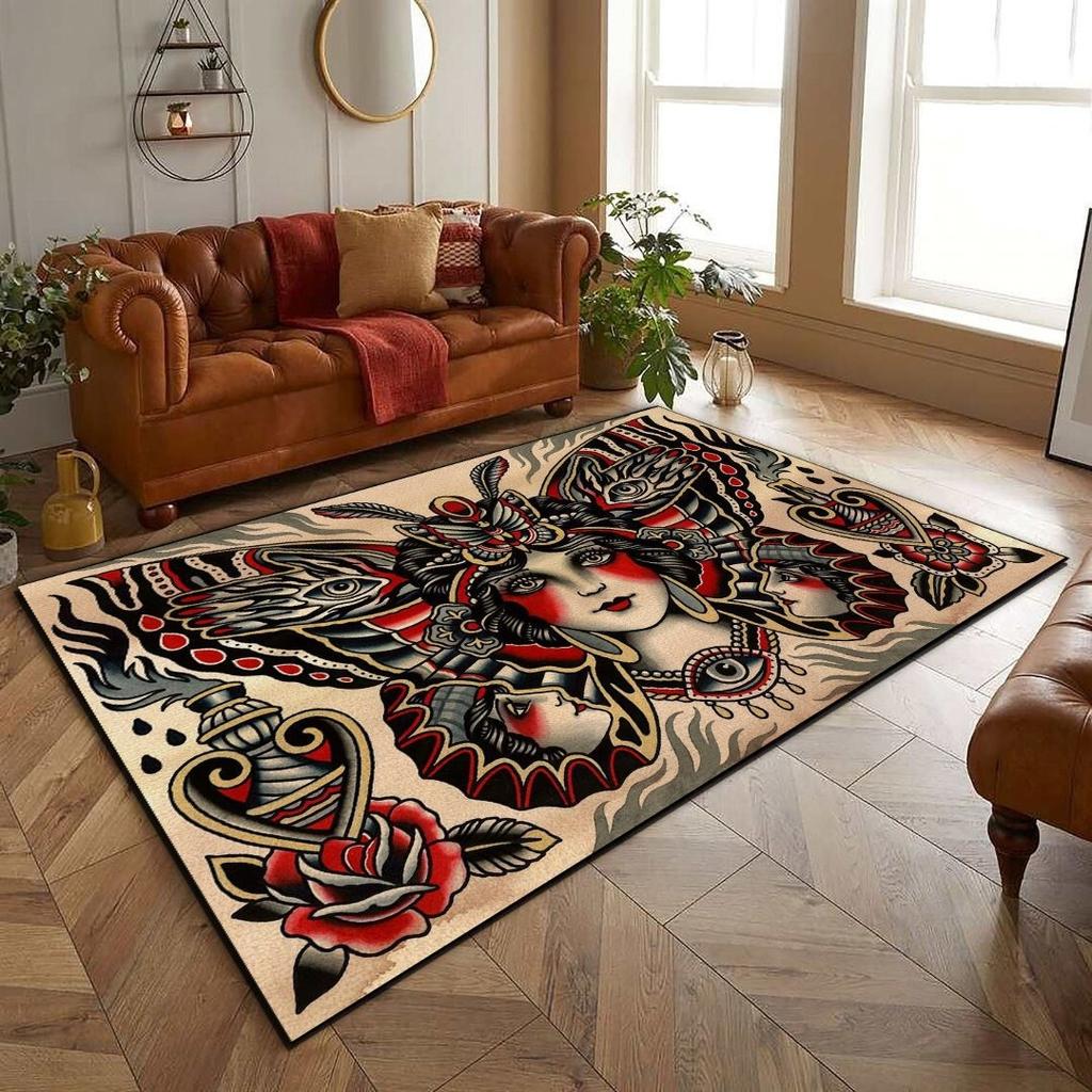 American Abstract Painting Carpet Blanket Dirt Resistant Wear-resistant Easy To Maintain Living Room Coffee Table Carpet