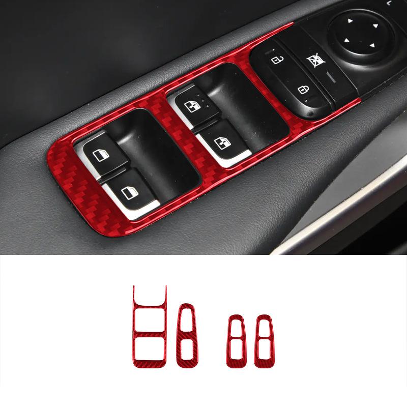 For Kia 18-23 Stinger Carbon Fiber Window Lifting Panel Decoration Patch Interior Modification Accessories