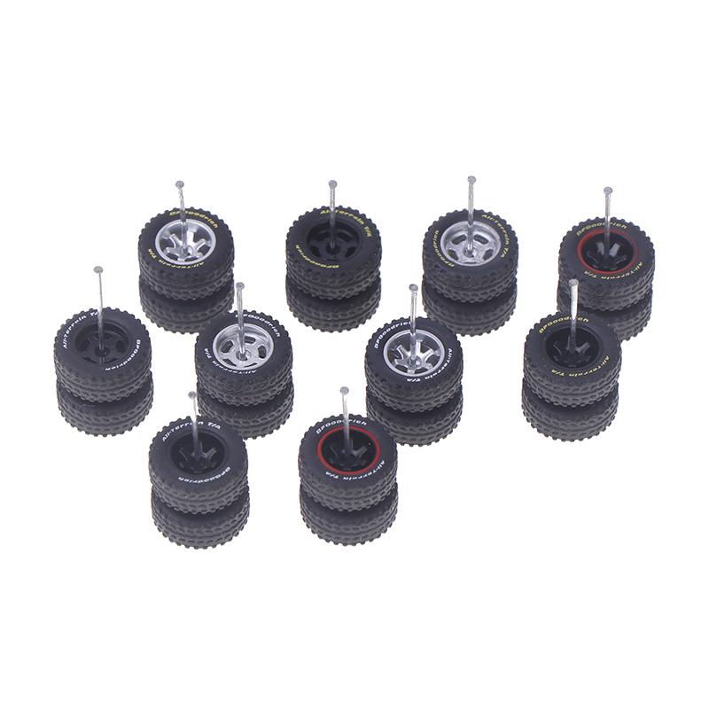 1 Pair Of 1/64 Off-Road Wheels 15Mm Dia Rubber Tires + Wheel 1:64 Model Car Suv Modified Parts For Remote Control Car