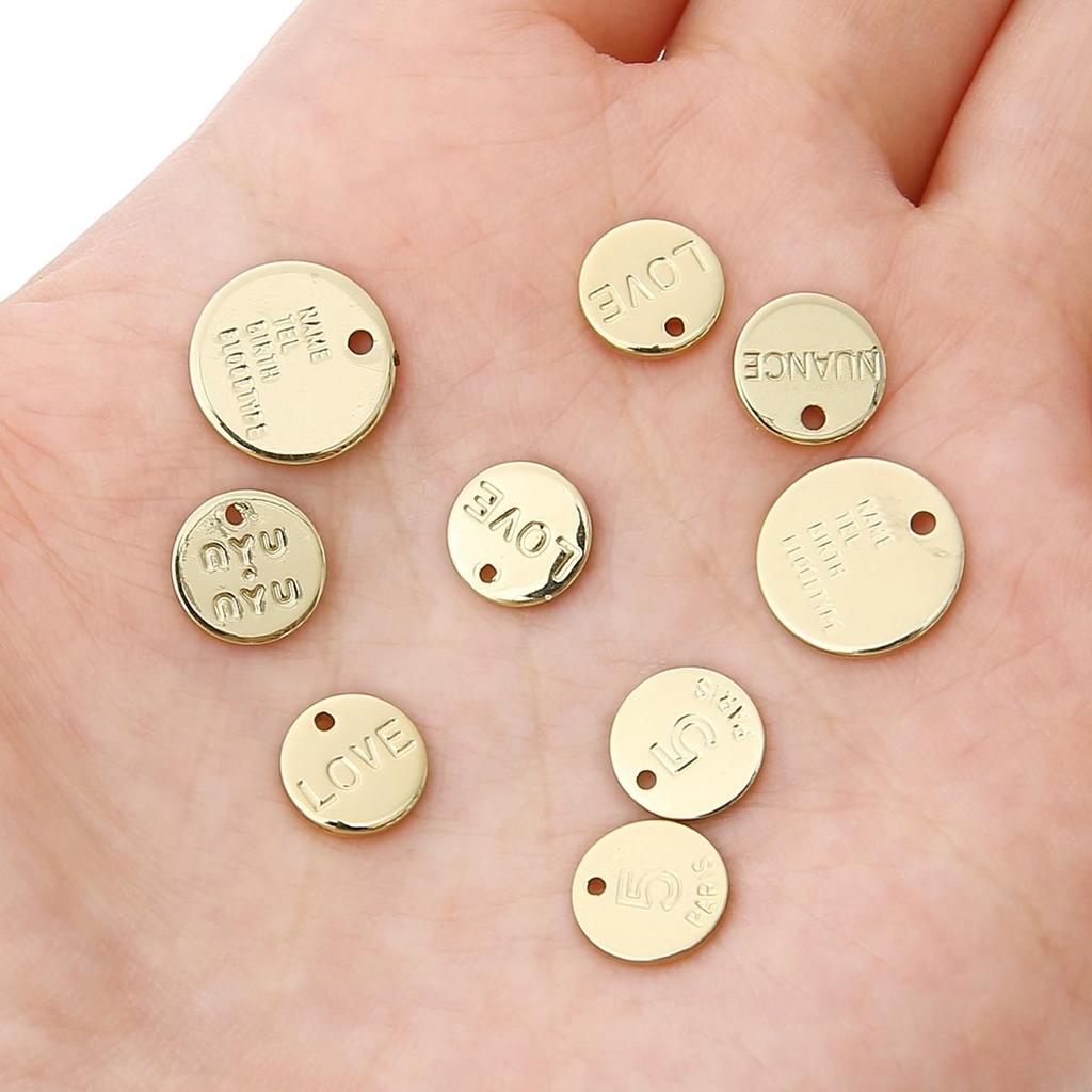 Kupfergravierter kreisförmiger Anhänger für DIY-Schmuckherstellung, Bastelzubehör