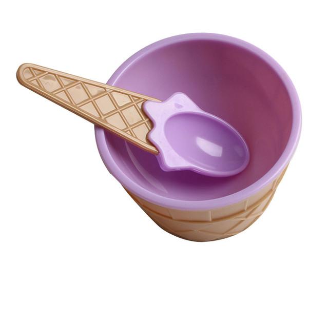 Set Durable Spoon Bowl Gifts Icecream Bowl Spoon Lovely Dessert DIY Ice Cream Bowl Ice Cream Tools