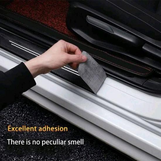 Car Protector Strip Door Plate Sill Scuff Cover Anti-Scratch Sticker Trims Black
