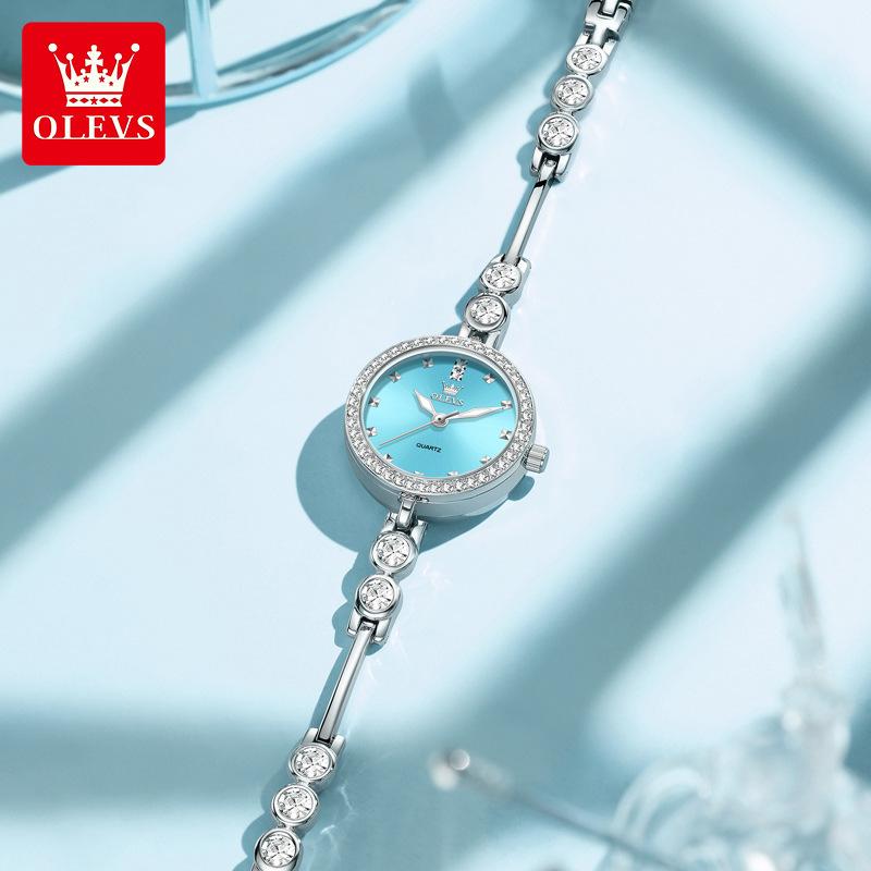 OLEVS Montres pour femmes Acier inoxydable Luxe Original Élégant Montre à quartz Étanche Montres lumineuses pour femme