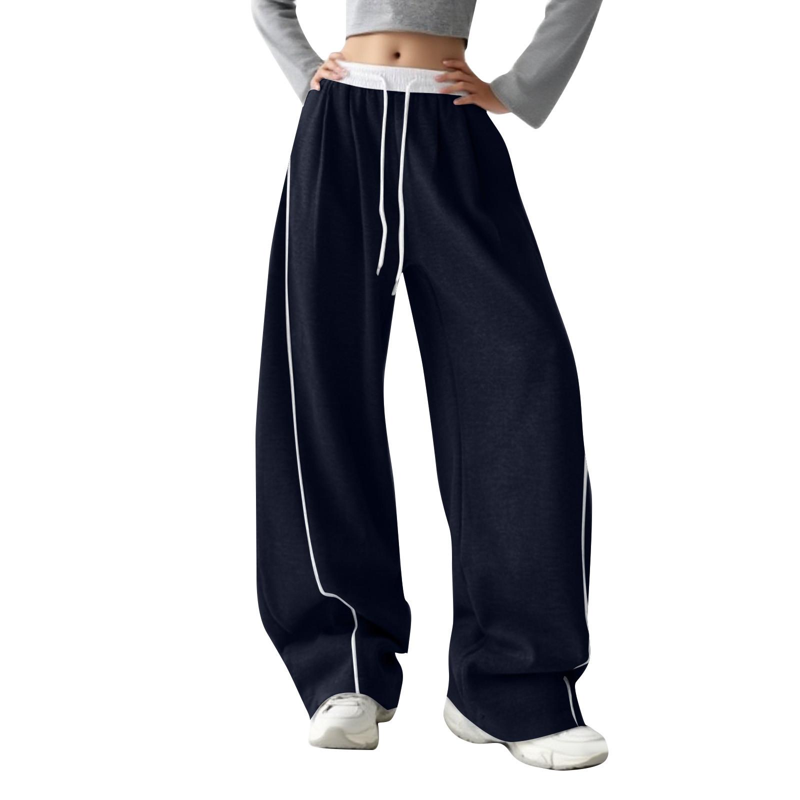 

Мешковатые спортивные штаны для женщин и мужчин, спортивные штаны с высокой талией и широкими штанинами, оверсайз, штаны-бочки, повседневные брюки XL чёрный