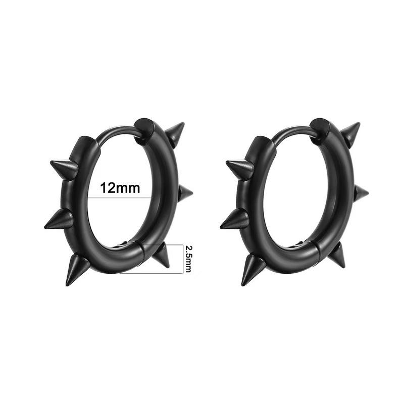 Punk Stainless Steel Cone Coil Earrings - Trendy Round Wire Ear Buckles