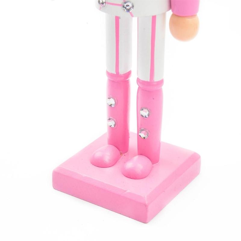 Handmade Wood Nutcrackers Soldier Unique 50CM Pink Nutcrackers Soldier Crafted for Enthusiasts of Festival Ornament