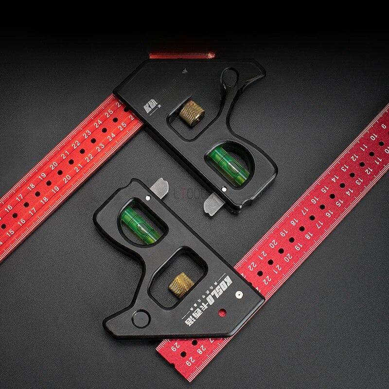 Gauges Heavy Duty High-precision Woodworking Stainless Steel Multifunction Combined Angle Ruler 30/40cm Long Movable Angle Ruler