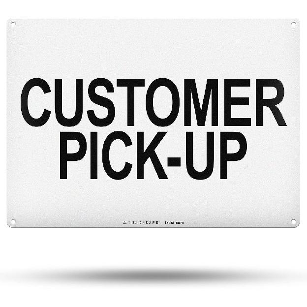 TRADESAFE Знак «Отгрузка и приемка» - Деловая вывеска, Офисная вывеска, Быстрый высокий алюминиевый знак безопасности, Светоотражающий, Устойчивый к УФ-излучению, Водонепроницаемый, Customer Pick-Up