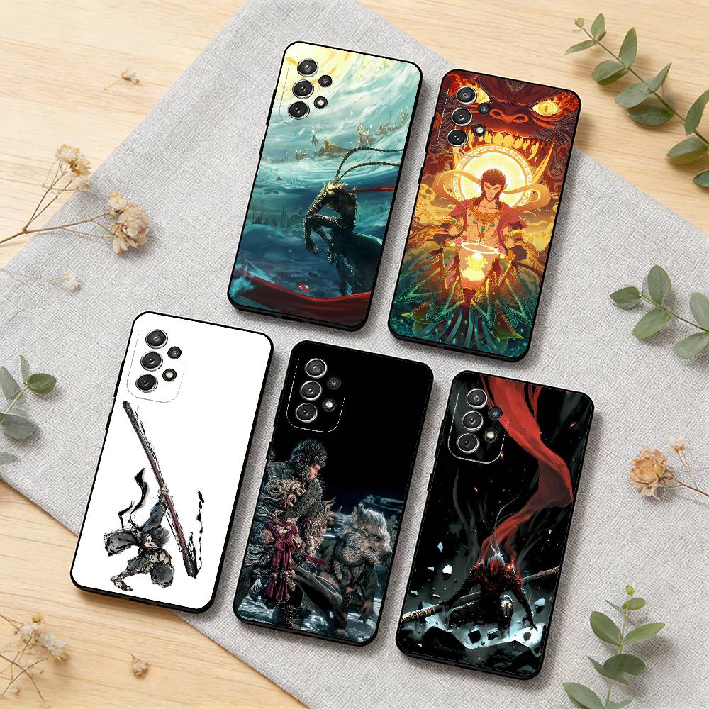 B-Black Myth Wukong Phone Case For Samsung S26,S25,S24,S21,S22,S23,S30,Ultra,S20,Plus,Others Soft Black Cover