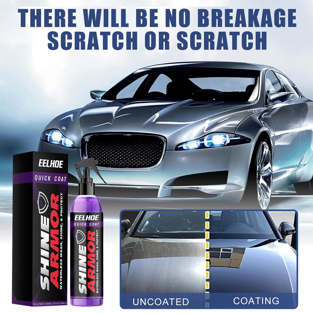 EELHOE Nano Ceramic Coating Spray - Purple Wax Sealant, Micro Crystal Car Polish, Quick Protection Wax, 300ml