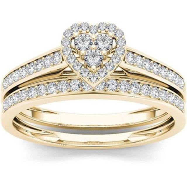 Luxury Wedding Engagement Lover Rings Geometric AAA Cubic Zircon Crystal Rings for Couples Ladies Men