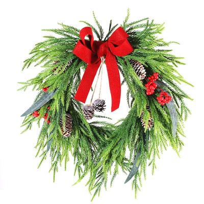 45Cm Christmas Wreath Artificial Simulation PE Norfolk Soft Glue Velvet with Half Ring Door Hanging Christmas Decorations