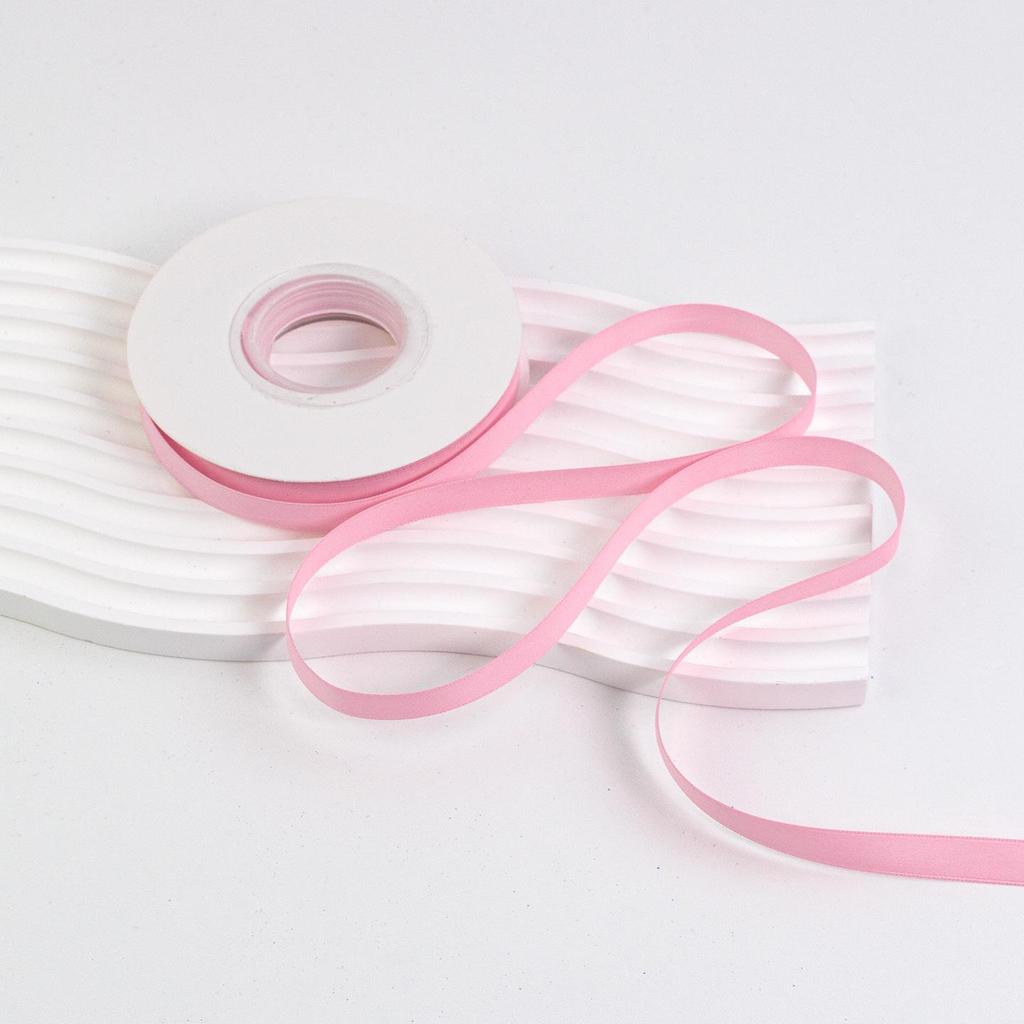 1cm Solid Matte Polyester Ribbon for Fresh Flower Bouquets - Single Color Woven Macaron Ribbon