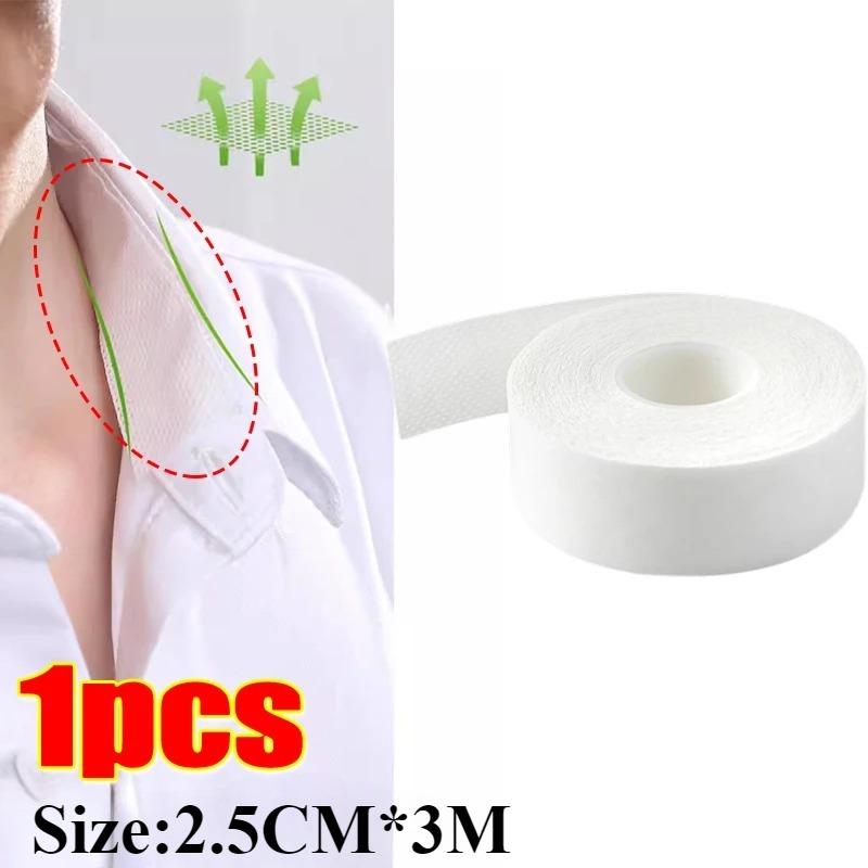 3m/5m/8m Hat Shirt Collar Anti-dirty Grime Protector Fixing Sticker Rolled Sweat-absorbent Tape Self-adhesive Disposable Tape