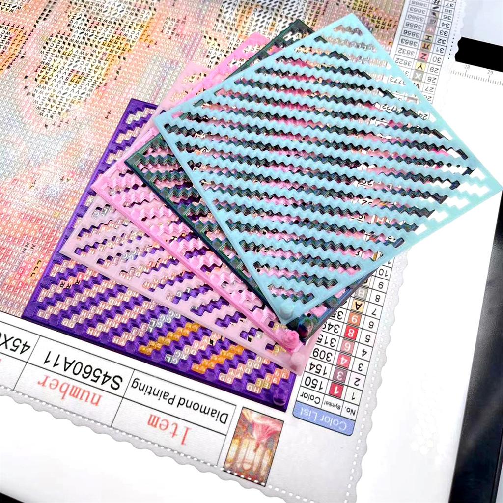 Diamond Painting Step Ruler Multi-Purpose Cross Stitch Craft Accessories Portable Painted Step Rulers Visual Grid Guidance
