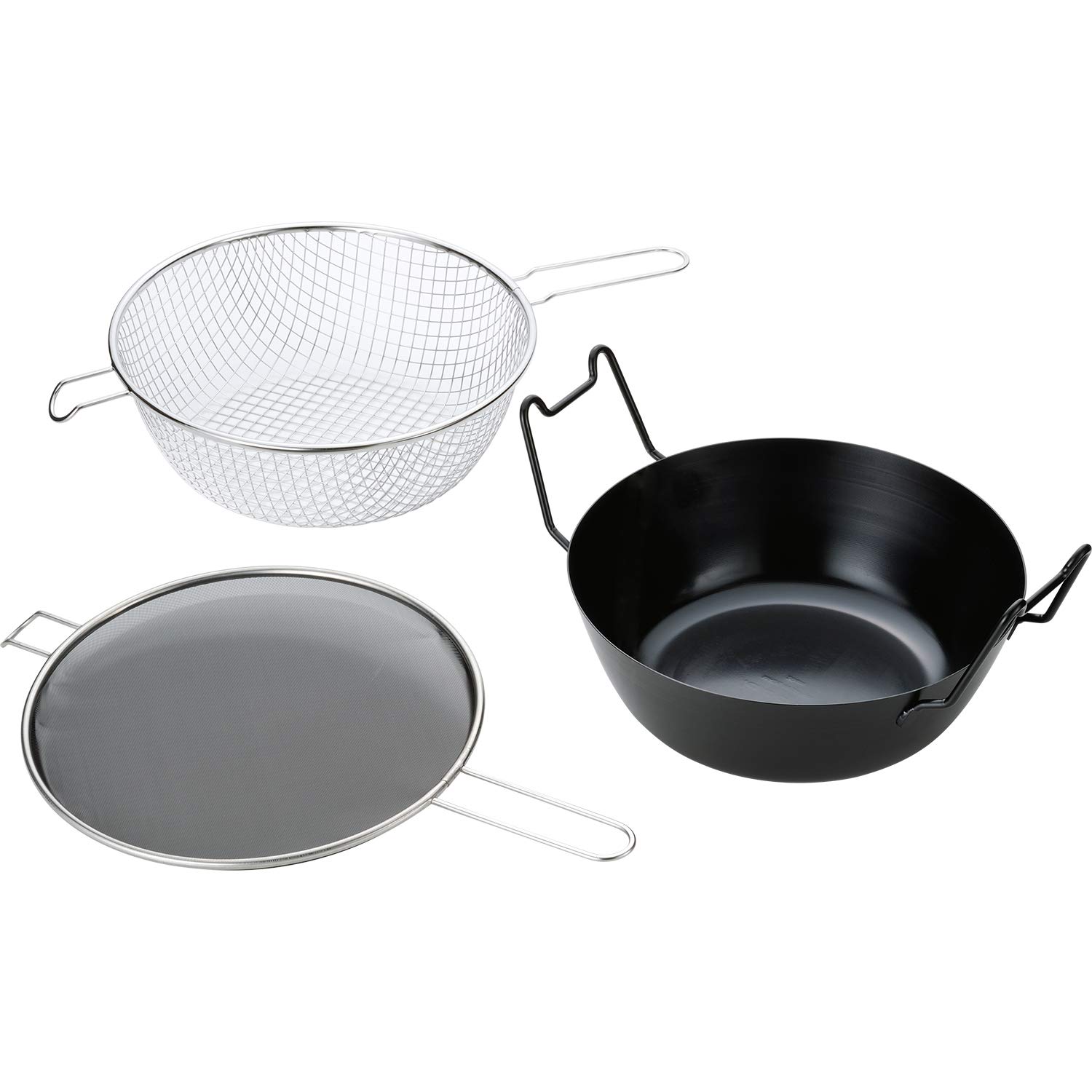 

Набор сковороды Tsubame Sanjo NEW Iron Pot 28 см Сделано в Японии база Yoko Arimoto Жареная во фритюре LB-099 чёрный
