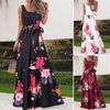 European & American Summer Print Casual Long Dress with Belt 2023