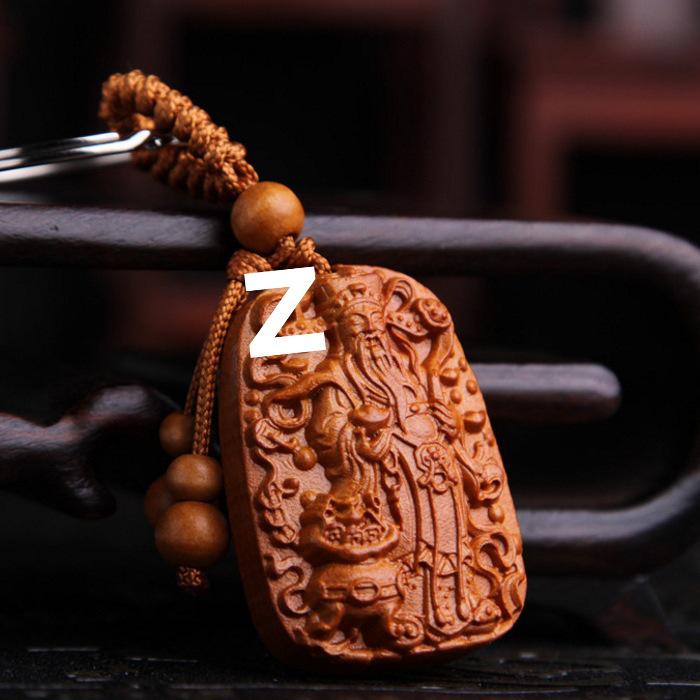 Peach Wood Qi Nan Car Keychain Pendant - Safe Trip Gift for Women