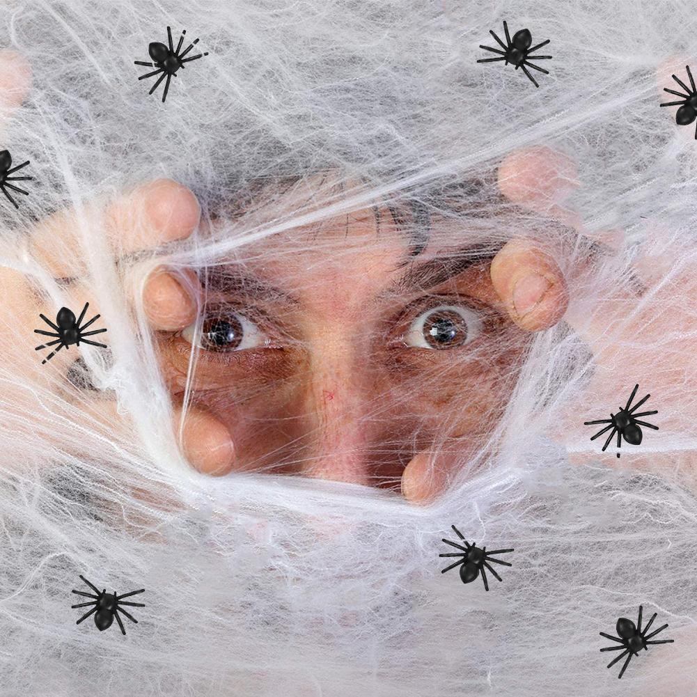100 Stück Halloween Spinnen Dekorationen Kleine Schwarze Leuchtende Plastikspinnen Spukhaus Spinnendekoration Simulation Kniffliges Spielzeug
