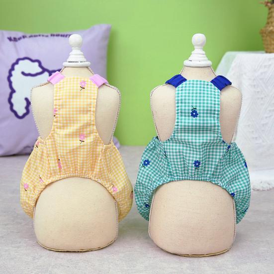 Pet Dress Suspender Type Classic Plaid Fashion Print Soft Texture Skin-touch Dress Up Comfortable Puppy Clothes Princess Dress Daily Life Wearing