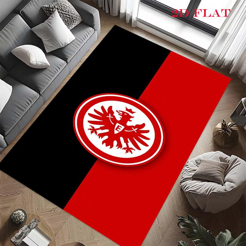 Eintracht Frankfurt Logo Teppich für Wohnzimmer Schlafzimmer Zuhause Sofadekoration, Kinderspiel rutschfeste Bodenmatte