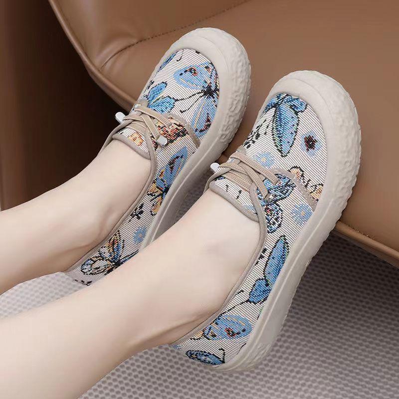 Women's Outdoor Non-slip Shock-absorbing Sports Shoes - Old Beijing Style Casual Soft Sole Badminton Sneakers