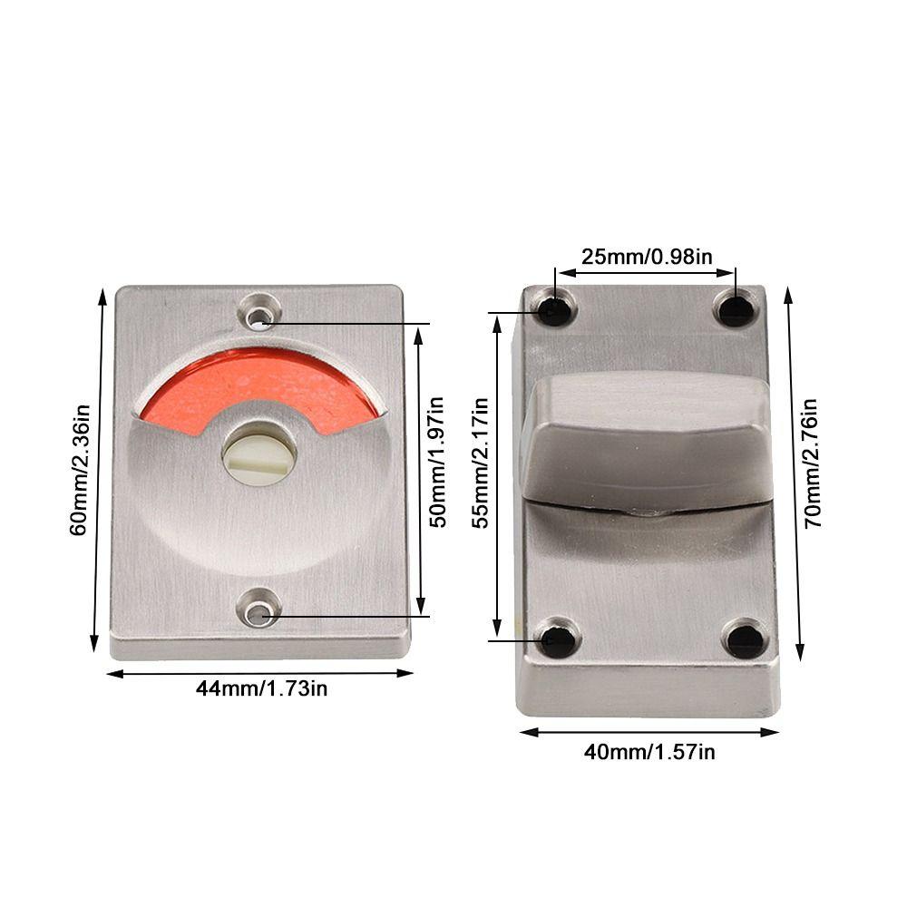 Secure Door Indicator Lock Stainless Steel Door Bolt Latch Privacy Door Lock  Public Restroom