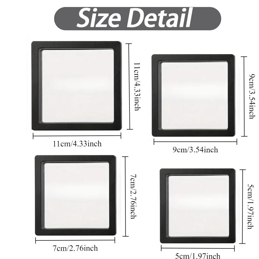 10 pièces/set Présentoirs Cadre Flottant 3D Film Mince Transparent PE Boîte d'Affichage Flottante Boîte de Rangement pour Bijoux Boîtes Organisatrices