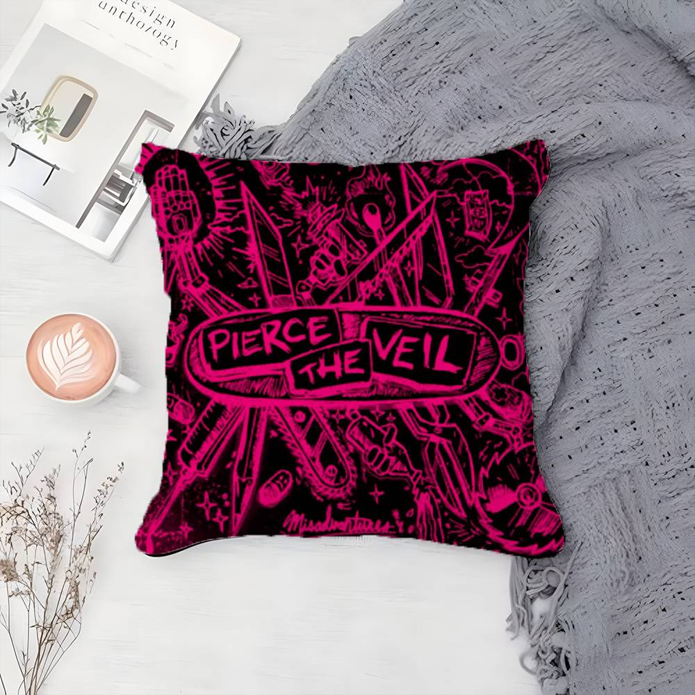 Hardcore Rock-Band P-Pierce The Veil-MT Pillow Case Printing Pillowcase Living Room Sofa Cushion Cover Bedroom Room Decor