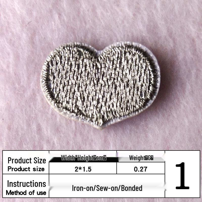 Na Yang Heart Embroidery Self-Adhesive Patch for DIY Clothing and Decoration