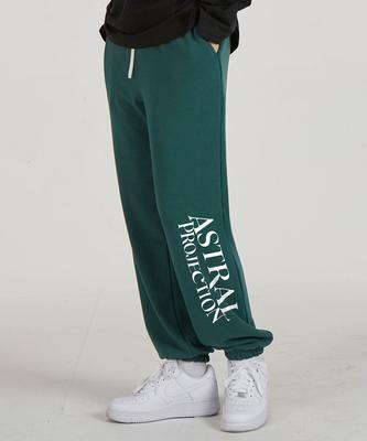 ASTRAL PROJECTION Lettering Logo Comfortable Training Sweat Jogger Pants_Green