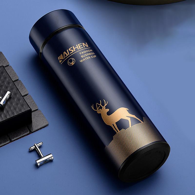 Potiskovací vakuová láhev Lucky Deer 304 z nerezové oceli Láhev na kávu a čaj na vodu 500 ml Domácí venkovní sportovní pohár na vodu