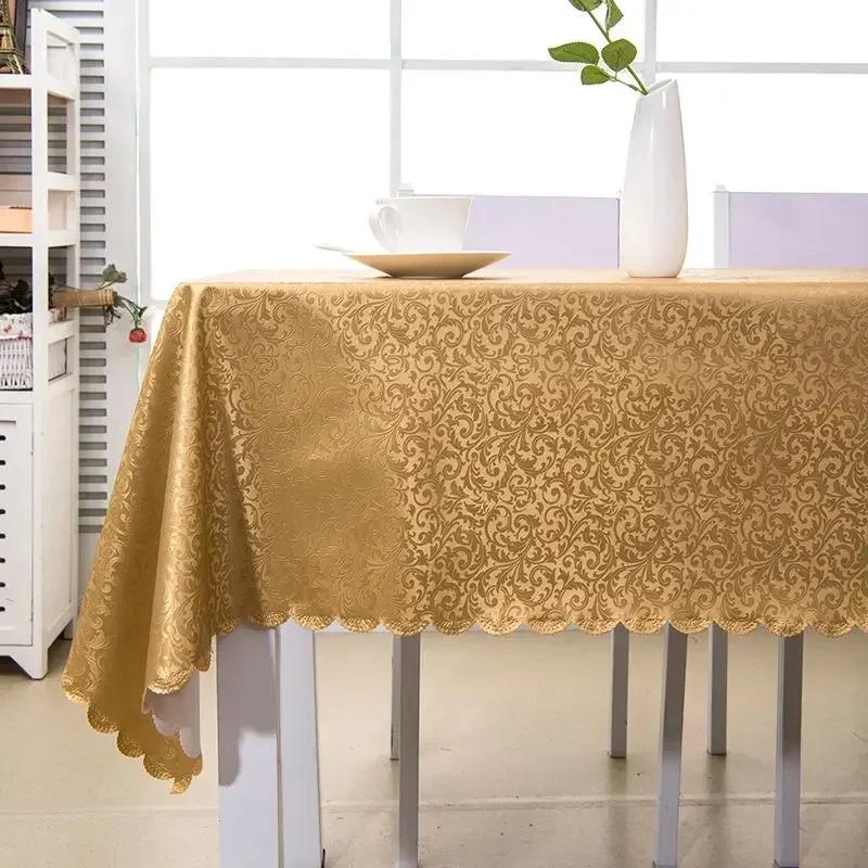PU Waterdicht Hittebestendig Tafelkleed Rechthoekig Golvende Rand Reliëf Patroon Eettafelmat Hotel Huis Vierkante Tafelhoes 120x160cm