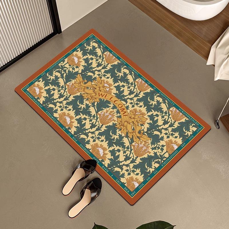 VIKAMA Bathroom Mats Kitchen Mats Front Door Mats Foot Rugs Non-slip Diatomite Mud Quick Dry Machine Washable Manageability