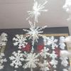 Festive Chenille Wire-Wrapped Snowflake Ornaments for Christmas Tree Decoration