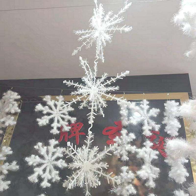Festive Chenille Wire-Wrapped Snowflake Ornaments for Christmas Tree Decoration